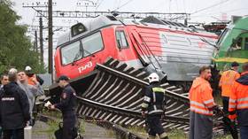 Rail tracks warped as two freight trains collide in Saint Petersburg (VIDEO)