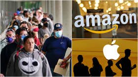 Amazon posts record profits as Apple thanks stimulus aid for forecast-beating earnings, despite worst US quarter on record