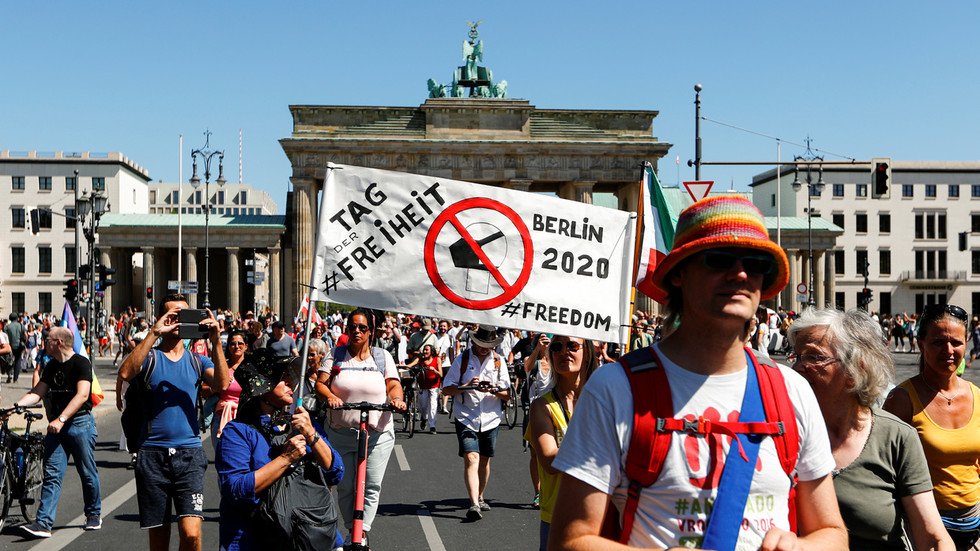 Thousands March In Berlin Against Mandatory Masks & Covid-19 Measures ...