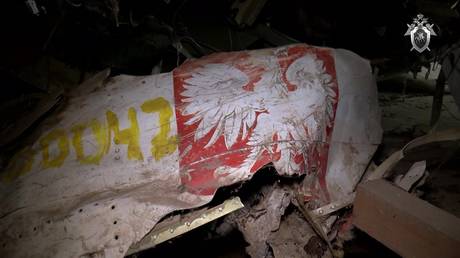 A fragment of President Lech Kaczynski’s Tu-154 plane that crashed in Russia in 2010. © Sputnik / Russia’s Investigative Committee
