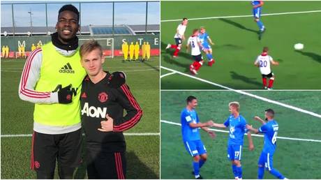 Russian forward Sergey Pinyaev has trained with Manchester United and made history in his homeland with his strike. © Instagram @spinyaev09 / Twitter @FNLeague