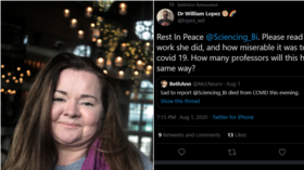 Scandalous #MeToo activist accused of creating FAKE Twitter account of bisexual Native American professor who ‘died’ of Covid-19