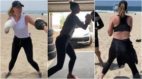 'I need WAY more practice': Maria Sharapova sharpens her boxing skills as she creates showreel of her latest pads sessions (VIDEO)