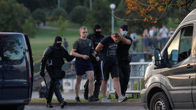 Police shoot grenades and tear-gas at protesters against presidential election results in Belarus