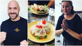 'From Russia with love': Tyson Fury tucks into famous Russian 'Olivier salad' as world heavyweight champ stays in shape (VIDEO)