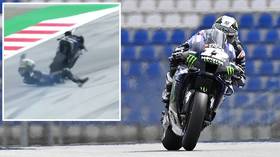 'NO BRAKES!' MotoGP star Maverick Vinales JUMPS OFF bike at 133 MPH as his brakes FAIL at the Styrian GP (VIDEO)