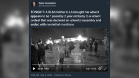 ‘Height of cowardice’: Mother accused of using baby as human shield at BLM protest in LA