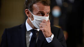 Macron removes mask to COUGH during address to college students (VIDEO)