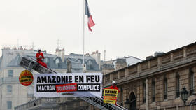 Greenpeace activists block access to French president’s palace to protest Amazon forest fires (PHOTOS)