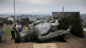 ‘527 years of humiliation’: Indigenous activists topple statue of ‘genocidal’ 16-century conquistador in Colombia