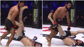 'Unbelievable': MMA fighter ends all-Russian scrap with BRUTAL UPKICK to send stunned opponent face-first onto the canvas (VIDEO)