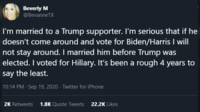 Irreconcilable politics: Texas woman VOWS TO LEAVE Trump-supporting husband if he doesn't vote Biden, sets Twitter on fire
