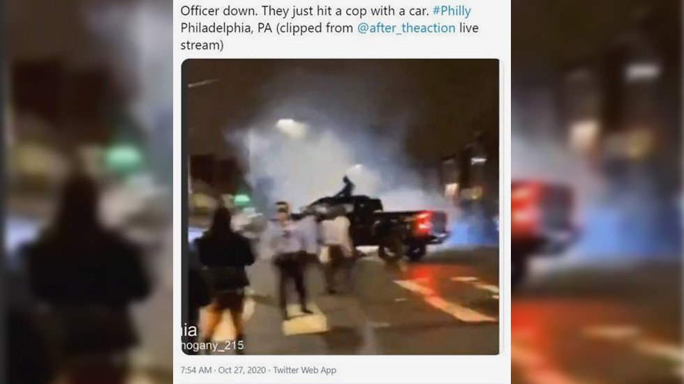 WATCH moment Philly officer is mowed down by speeding truck during ...