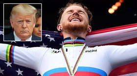 'Everyone's so sensitive': Team slammed for censorship after US cyclist suspended for using BLACK HAND emoji in Twitter Trump row