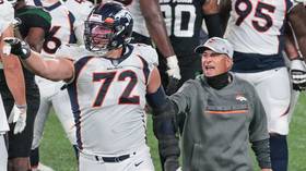 'Head to the f*cking locker room!' Denver coach Vic Fangio REFUSES post-fight handshake after VIOLENT end to Broncos-Jets clash