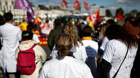 ‘Exhausted’ French healthcare workers walk out, demanding better working conditions and more pay