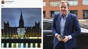 ‘Shameless self-promotion’: Piers Morgan attacks ‘gutless weasels’ in govt, projects new book onto parliament