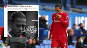 'He's not dead': Message book for injured Liverpool star Van Dijk taken down after being ridiculed by rival fans