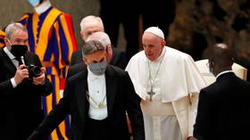 Pope Francis sparks criticism as he goes maskless at public event day after staff promise they are ‘working on it’