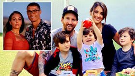 'How FAST they grow': Ronaldo's lover congratulates Messi's wife as she posts photos of son in Barcelona football kit on Instagram