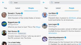 Trump becomes top search result for ‘loser’, Biden for ‘winner’ on Twitter, as platform denies rigging algorithm