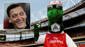 'Back where you belong': Mesut Ozil 'happy' at return of Gunnersaurus after offering to pay axed legendary Arsenal mascot's salary