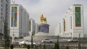 A very good boy: Turkmenistan unveils six-meter-tall golden statue of president’s favorite dog breed
