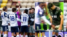 'That's sexual assault': Stunned fans call for footballer to cop lengthy ban after he appears to grope opponent's genitals (VIDEO)