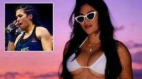 ‘I am SO ready for 2021’: UFC babe Ostovich unveils racy calendar in skimpy swimwear as she admits latest fight could be her LAST