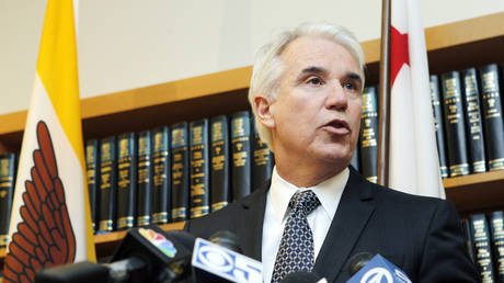 George Gascon, then DA in San Francisco, is shown speaking at a 2012 press conference.