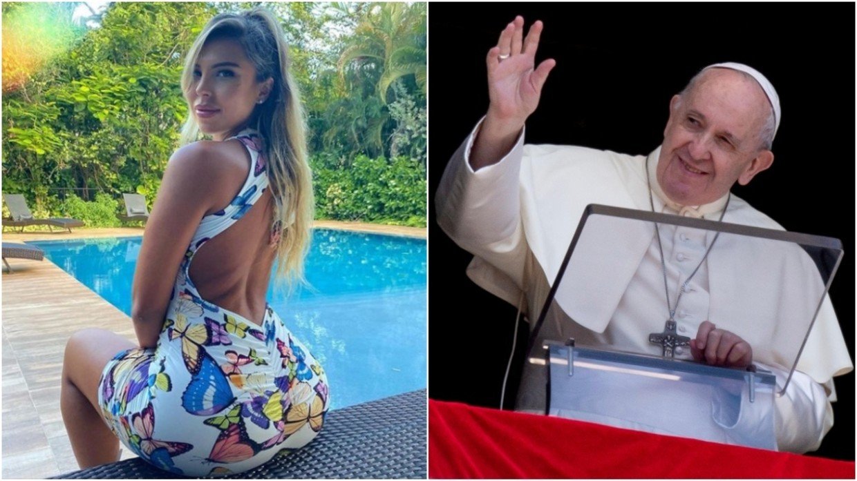 Natalia Garibotto © Instagram / nataagataa; Pope Francis © Reuters / Vatican Media