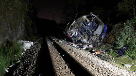 Bus FALLS from a bridge in Brazil to train tracks below, killing at least 17 (VIDEO)