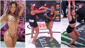 Bellator babe Loureda lands top-10 finish of the year for brutal KO which she celebrated with racy cage dance (VIDEO)