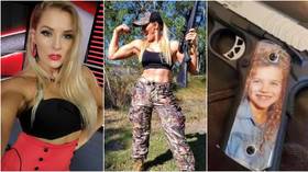 ‘That’s just weird’: Fans argue after gun-loving WWE star Lacey Evans ‘shows off weapon with daughter’s face on as Christmas gift’