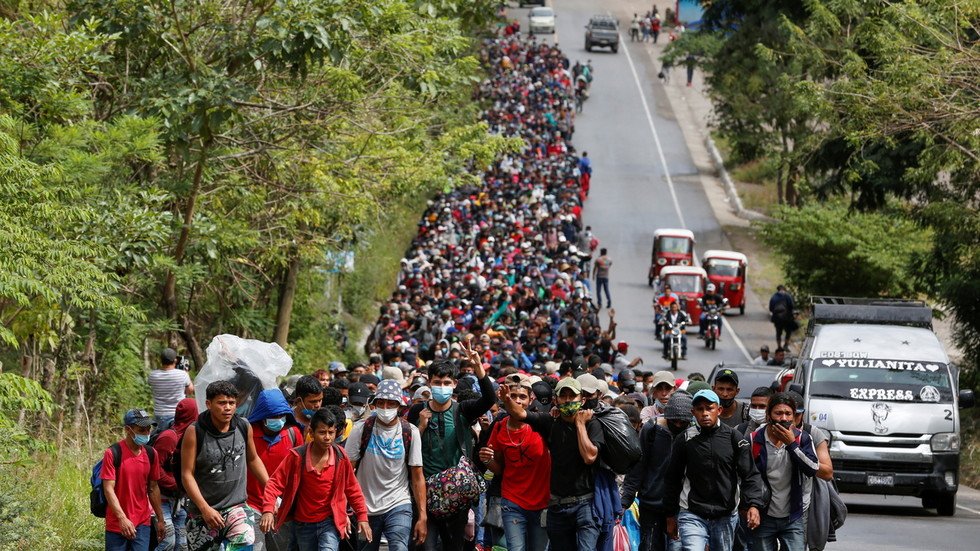 Over 7,000strong migrant caravan inches closer to US border as Biden