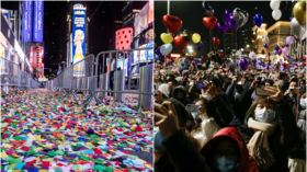 Empty streets vs jubilant crowds: Stark contrast between NYC & Wuhan on NYE provokes envy & accusations
