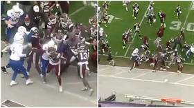 ‘Ban them for two years’: Investigation after wild brawl erupts in college football clash between Mississippi & Tulsa (VIDEO)