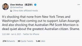 ‘It’s shocking’: China Daily chief calls out NYT, WaPo, & Australian PM for refusal to defend Julian Assange