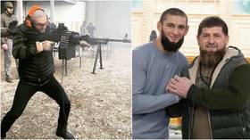 All guns blazing: UFC sensation Chimaev fires MACHINE GUN on visit to Chechen homeland after meeting Kadyrov (VIDEO)