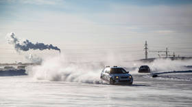 Ten-year-old Russian Boy hospitalized after sleigh tied to back of car hits another vehicle on icy lake in remote Far East (VIDEO)