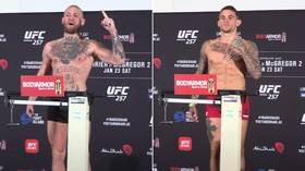 ‘Championship weight!’ Conor McGregor makes a point as he makes weight for Dustin Poirier bout at UFC 257 (VIDEO)