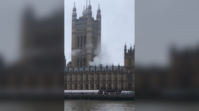 London is burning? VIDEO presumed to show smoke rising over Houses of Parliament, firefighters tell media the alarm is false