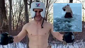 ‘Round two!’: UFC ace Merab Dvalishvili returns for ‘rematch’ with frozen lake after he was BUSTED OPEN in dive gone wrong (VIDEO)
