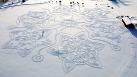 Finns create breathtaking snow artwork from thousands of footprints (PHOTOS, VIDEO)