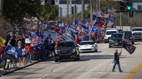 On Presidents Day, a crowd of supporters turns out in Florida to cheer Trump (VIDEO)