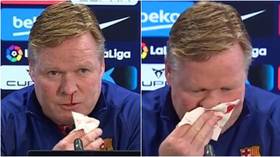 Fans concerned for Barca boss Koeman after second NOSEBLEED prompts premature end to presser – before cause is clarified