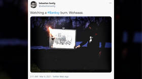 Is that for real? Group BURNS Banksy artwork to make its existence completely digital (VIDEO)