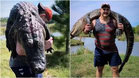 ‘What kind of training is this?’ NFL star Wyatt Teller slays 200lbs alligator, hauls it on his back (VIDEO)