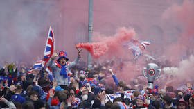 ‘Disgrace’: Arrests as raucous lockdown-flouting Rangers fans celebrate title win while Scottish leader Sturgeon calls for calm