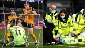 ‘Horrible collision’: Wolves goalie Rui Patricio stricken on pitch for 14 MINUTES after sickening head blow (VIDEO)